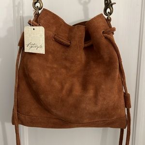 Free People Billie Crossbody Brown Suede